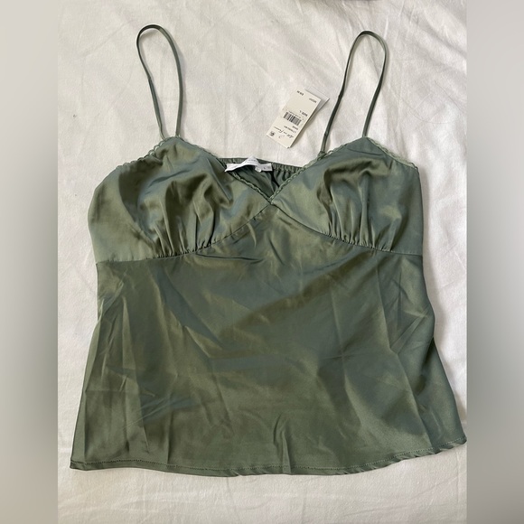 Nordstrom Tops - NWT Olive Satin Tank Top